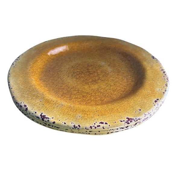 Pier 1 Imports | CARMELO Melamine Dinnerware Rustic Crackle Yellow 3 Pieces - Picture 3 of 7